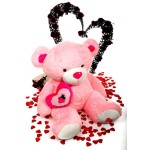 Pink 5 Feet Big Teddy Bear with a heart